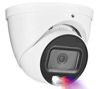OHBET DahuaSecurity - Telecamera IP PoE 4K 8MP, luce stroboscopica rossa e blu e allarme audio, telecamera di sicurezza a torretta in metallo per esterni, audio bidirezionale, visione notturna a
