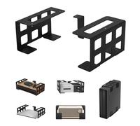 ohbien Supporto multifunzione per computer portatile sotto scrivania < 9 cm, supporto da parete per computer portatili, tablet, TV, console da gioco, tastiere, modem e modem nero