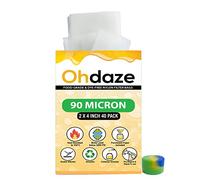 Ohdaze Sacchetti filtro in nylon 5,1 x 10,2 cm, confezione da 40 pezzi | 90 micron stampa sacchetti | 3 x carta pergamena | 1 x contenitore di cera | sacchetti a doppia cucitura in nylon micron