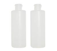 OHEETU 2 barattoli vuoti da 200 ml, in plastica trasparente, morbidi, con coperchio ribaltabile, contenitori per campioni di trucco, lozioni, gel doccia, shampoo, articoli da toeletta