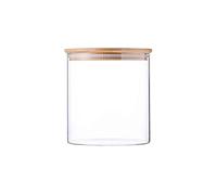 OHEETU Barattoli vuoti da 250 ml, in vetro trasparente, con coperchio in legno, ermetico, da cucina, per zucchero, chicchi di caffè, biscotti, caramelle, tè
