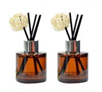 OHEETU Set di 2 diffusori vuoti da 50 ml, in vetro, per oli essenziali, aromaterapia, accessori per profumi, per fai da te, set di bastoncini diffusori a bastoncini, da 50 ml