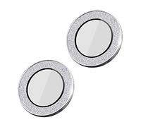 ohfruit per iPhone 14 Pro/iPhone 14 Pro Max Camera Lens Protector, 9H Vetro Temperato Fotocamera Cover Protezione Dello Schermo Anello Metallo Decorazione Accessori Argento Per iPhone13/13mini