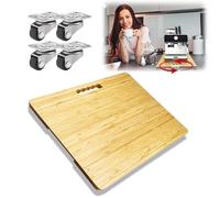 OHGOSH Slider per elettrodomestici da cucina, vassoio scorrevole per macchina da caffè da appoggio, con ruote a 360°, per armadi e controsoffitti, scivola facilmente da sotto l'armadio (legno)