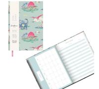 Ohh Deer Diario 2026 Cath Kidston Dinosauro Design - Agenda A6 rilegata in tessuto, visualizzazione settimanale con planner mensile