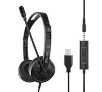 OHHXGK Cuffie USB/3.5mm con Microfono, Cuffie Rumore Business Cancellare Cuffie per PC Cellulare, Computer Cuffie per Skype, Seminario Web, Chiamare, Call Center