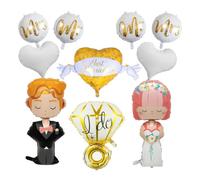 Ohighing Palloncini per matrimonio Mr e Mrs sposa sposo palloncino in pellicola anello di diamante elio palloncino