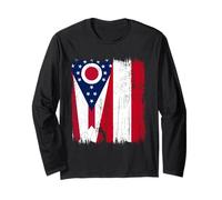 Ohio Austria Mezza Bandiera Ohioan Patrimonio Austriaco Maglia a Manica