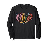 Ohio Butterfly Script Cute Girl State Pride, Women & Kids Maglia a Manica