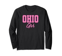 Ohio Girl, Pink Design Cute Midwest Pride State Fun Pink Maglia a Manica