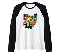 Ohio Modern Patchwork Quilt Maglia con Maniche Raglan