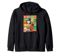 Ohio Patchwork Quilt Modern Midwest Pride Vintage Inspired Felpa con Cappuccio