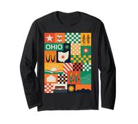 Ohio Patchwork Quilt Modern Midwest Pride Vintage Inspired Maglia a Manica