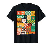 Ohio Patchwork Quilt Modern Midwest Pride Vintage Inspired Maglietta