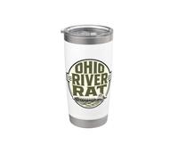 Ohio River Rat Rimorchiatore Chiatta Deckhand Fiume Town Pride Bicchiere termico in acciaio inox doppia parete