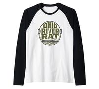 Ohio River Rat Rimorchiatore Chiatta Deckhand Fiume Town Pride Maglia con Maniche Raglan