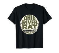 Ohio River Rat Rimorchiatore Chiatta Deckhand Fiume Town Pride Maglietta