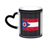 Ohio State Flag Print Mystical Colour Changing Mug, tazza termica da nero a bianco per caffè tè casa ufficio
