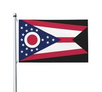 Ohio State Flag Prints Bandiera su entrambi i lati 3 x 5FT leggera e resistente al colore con asole Ideale per feste all'aperto e giardini.
