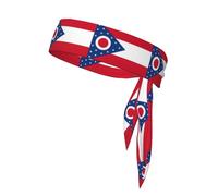 Ohio State Flag Sport Head Tie Beach Summer Tropical regolabile antiscivolo traspirante per correre Ninja Head Band