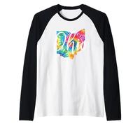 Ohio Tie Dye Vintage Inspired Classic Maglia con Maniche Raglan
