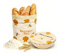 OHIYO Sacchetti per pane in cera d'api per uso domestico e riutilizzabili, coperchio per ciotola per la lievitazione, coperchio elastico per ciotola per lievitazione naturale, set per la panificazione