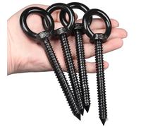 OHIYO Vite ad occhiello M10, 14 cm, lunga Vite ad occhiello M10 x 100 mm per amache, tende da sole, sedie a dondolo, applicazioni pesanti in interni ed esterni (nera)