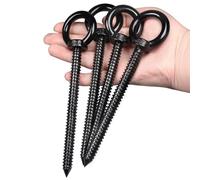 OHIYO Vite ad occhiello M10, 16 cm, lunga Vite ad occhiello M10 x 120 mm per amache, tende da sole, sedie a dondolo, applicazioni pesanti in interni ed esterni (nera)