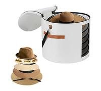 Ohiyoo Grande scatola rotonda con coperchio da 19", per uomo e donna, grandi scatole rotonde per cappelli pieghevoli, con coperchio, colore bianco