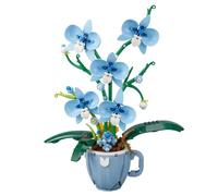 OHiZVZV Kit per la costruzione di orchidee blu per adulti, set di 567 pezzi di orchidee artificiali fai da te, decorazione per casa e ufficio, idea regalo rilassante (32 x 24 x 17 cm)