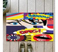 OHJEAJDS Tappeto Bagno - Tappeto multiuso antiscivolo per ingresso,cucina,camera,bagno,Soffice Tappeto Doccia,Illustrazione vettoriale della carta Pop art,60x100cm