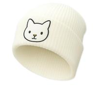 Ohjijinn, Berretto Kawaii Lavorato a Maglia in Stile Anime, Simpatico, Divertente, Invernale, Morbido, Caldo, Adatto per Sciare, per Donne e Ragazze, Bianco, Taglia Unica