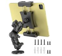OHLPRO Porta Tablet da Auto, Supporto Tablet Auto Braccio Regolabile Girevole a 360° Base Forata + Morsetti Metallici, Supporto per iPad da 5 a 13" Tablet Telefono per Scrivanie Muro Camion