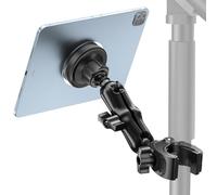 OHLPRO Supporto magnetico per iPad per cyclette, supporto per microfono, supporto per tablet con rotazione a 360 gradi, regolabile, per cyclette, tapis roulant, supporto per microfono, compatibile con