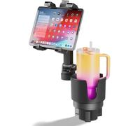 OHLPRO Supporto per Tablet da Portabicchieri per Camion, Supporto Regolabile a 360° per iPad in Auto con Portabicchieri, Compatibile con iPad 7"-11"