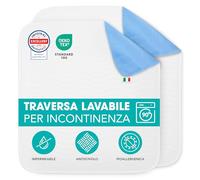 Ôhm 2x Traversa Incontinenza Lavabile 70x100 cm - Proteggi Materasso Impermeabile per Perdite Urinarie, Alta Assorbenza, Riutilizzabile per Uso Notturno e Quotidiano Adulti, OEKO-TEX