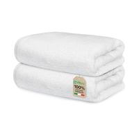 Ôhm Asciugamano Cotone 50x100 cm Bianco Set da 2 | Asciugamano 50x100 cm 100% cotone 500 g/m², morbido, resistente, molto assorbente, certificato Oeko-Tex