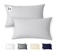 Ôhm Federe 30x50 cm Set da 2 100% Cotone Jersey Grigio | Adatte a cuscini standard, guanciali e cuscini decorativi; delicate sulla pelle sensibile e pronte da regalare in set da 2.