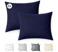 Ôhm Federe 40x40 cm Set da 2 100% Cotone Jersey Blu | Adatte a cuscini standard, guanciali e cuscini decorativi; delicate sulla pelle sensibile e pronte da regalare in set da 2.