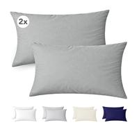Ôhm Federe 40x70 cm Set da 2 100% Cotone Jersey Antracite | Adatte a cuscini standard, guanciali e cuscini decorativi; delicate sulla pelle sensibile e pronte da regalare in set da 2.