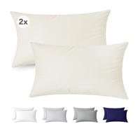 Ôhm Federe 40x70 cm Set da 2 100% Cotone Jersey Beige | Adatte a cuscini standard, guanciali e cuscini decorativi; delicate sulla pelle sensibile e pronte da regalare in set da 2.