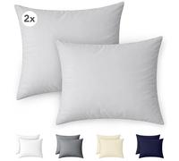 Ôhm Federe 60x60 cm Set da 2 100% Cotone Jersey Grigio | Adatte a cuscini standard, guanciali e cuscini decorativi; delicate sulla pelle sensibile e pronte da regalare in set da 2.