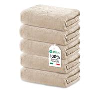 Ôhm Lavette Bagno 30x30 cm in Cotone 500 g/m² Beige - Asciugamani Viso e Bidet Morbidi e Assorbenti - Asciugamani Piccoli per Mani Ospiti - OEKO TEX Set 5 Lavette Bagno