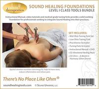 Ohm Therapeutics Fondamenti per la guarigione del suono per operatori sanitari (2 x 136,1 Hz + 1 x 68,05 Hz, attivatori, manuale di istruzioni, grafici bonus)