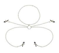 OHMAMA FETISH 4 PINZAS PEZONES con Collar DE CADENAS