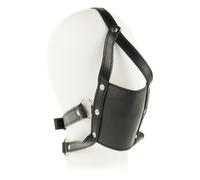 OhMama Head Harness with Muzzle Cover Ball Gag Black