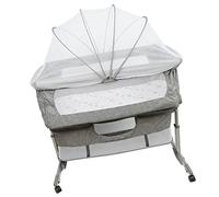 OHMG 3 in 1 Culla Co-sleeping con materasso e zanzariera,Culla Neonato Fianco Letto per Cosleeping,Culla Baby Bassinet Bambino Bedside Sleeper,Lettino Co-sleeping per neonati da 1 a 36 mesi