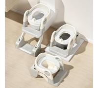 OHMG 3 IN I Riduttore WC Bambino, Adattatore WC per bambini con passeggiata, Rialzo WC per bambini, riduttore WC con cuscino, antiscivolo, adattatore WC per bambini