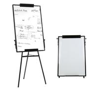 OHMG - Cancellino su Cavalletto, Effacabile a Secco, Magnetico, Altezza Regolabile con Supporto, Mobile, Portablocco per Conferenza (70 * 90cm - Nero)