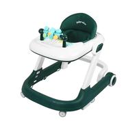 OHMG Girello Babywalker 5 in 1, carrello di risveglio e camminata, funzione ribaltabile, lettino con ruote, luce, musica, area di gioco, tavolo da pranzo, girello pieghevole (verde 60 x 55 x 70 cm)